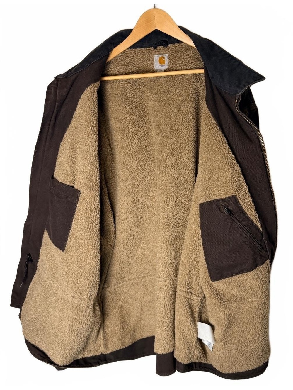 Carhartt Brown Sherpa Lined Jacket 3XL Men's Style C61 DKB - Picture 4 of 6